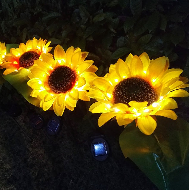 Lampade solari a LED a forma di girasole