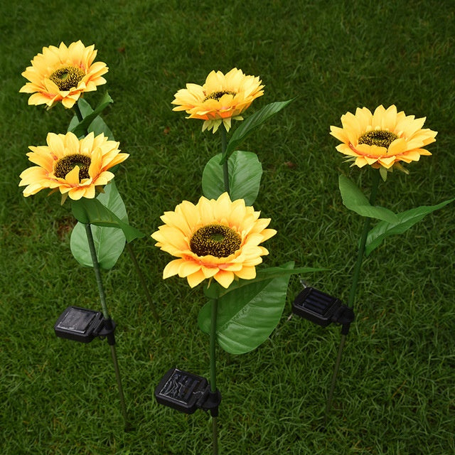 Lampade solari a LED a forma di girasole