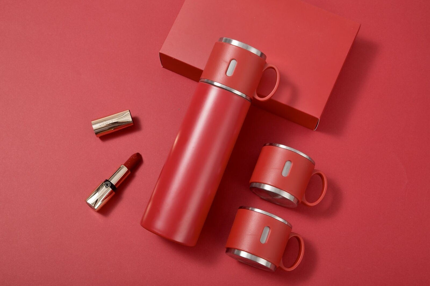 Thermos da 500 ml con tazze in acciaio inox con tazza per caffè acqua bevande calde e fredde