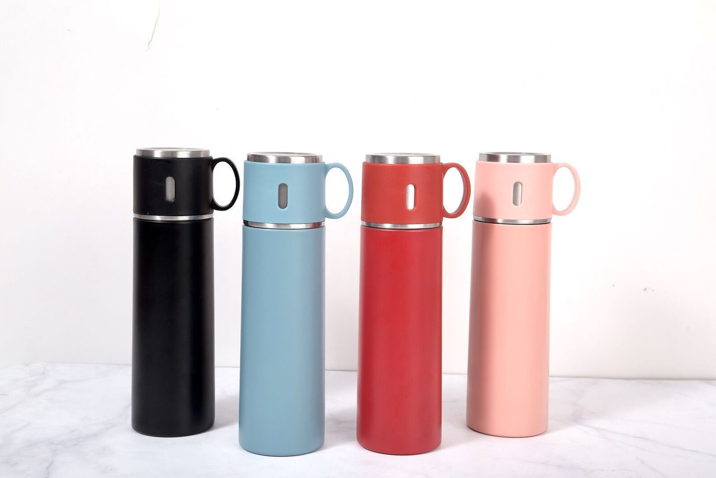 Thermos da 500 ml con tazze in acciaio inox con tazza per caffè acqua bevande calde e fredde