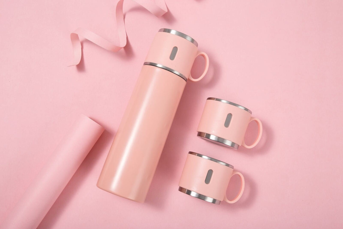 Thermos da 500 ml con tazze in acciaio inox con tazza per caffè acqua bevande calde e fredde