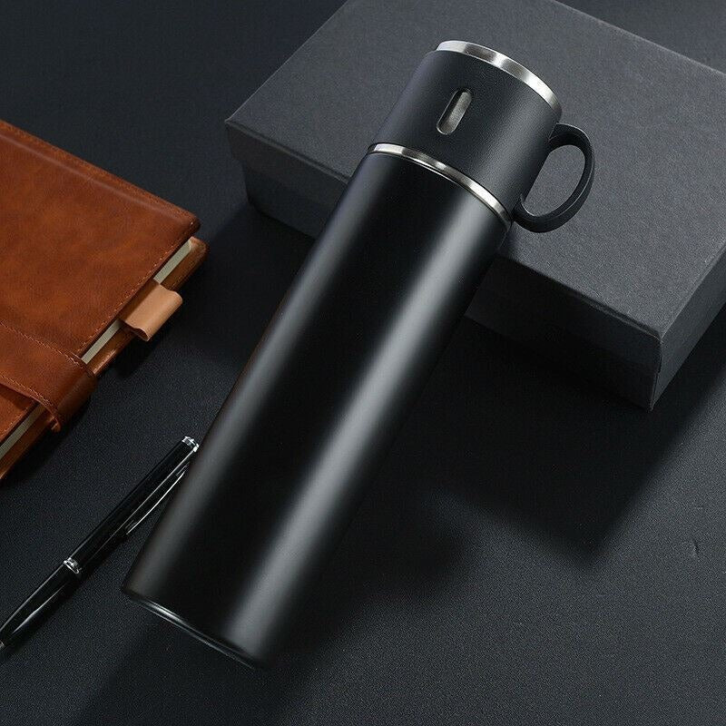 Thermos da 500 ml con tazze in acciaio inox con tazza per caffè acqua bevande calde e fredde
