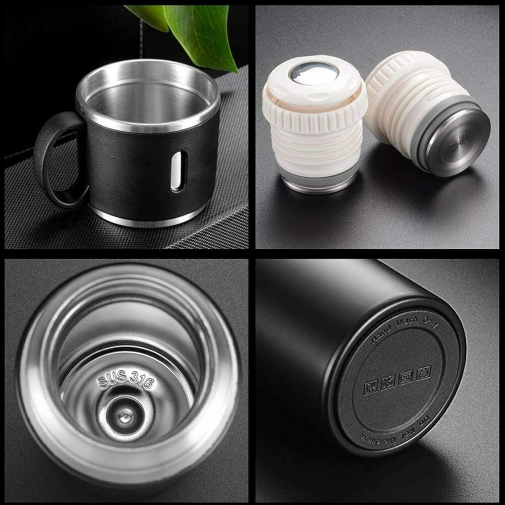 Thermos da 500 ml con tazze in acciaio inox con tazza per caffè acqua bevande calde e fredde