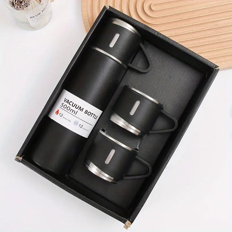 Thermos da 500 ml con tazze in acciaio inox con tazza per caffè acqua bevande calde e fredde