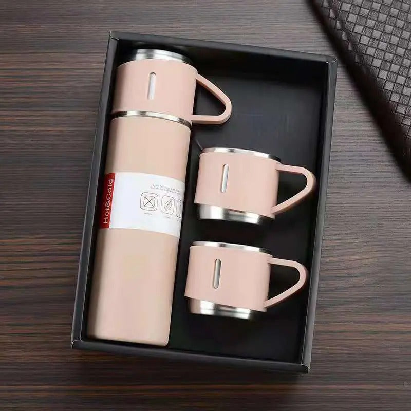 Thermos da 500 ml con tazze in acciaio inox con tazza per caffè acqua bevande calde e fredde