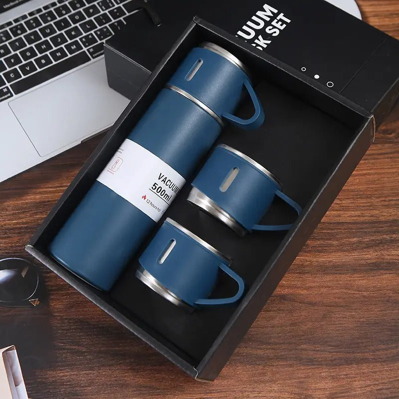 Thermos da 500 ml con tazze in acciaio inox con tazza per caffè acqua bevande calde e fredde