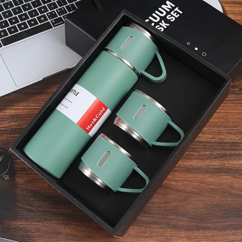 Thermos da 500 ml con tazze in acciaio inox con tazza per caffè acqua bevande calde e fredde