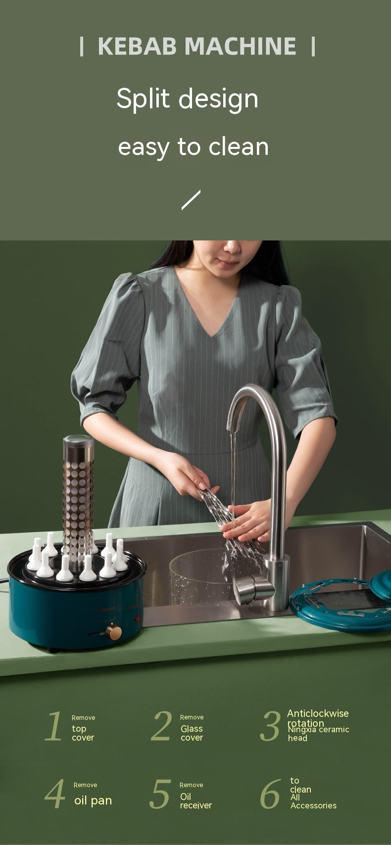 Macchina automatica multifunzione per spiedini senza fumo