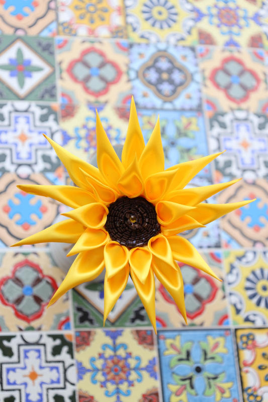 Handmade Satin Sunflower